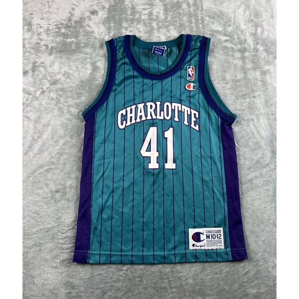 VTG Champion Charlotte Hornets Glen Rice #41 Jersey Youth Boys Medium 10-12 USA